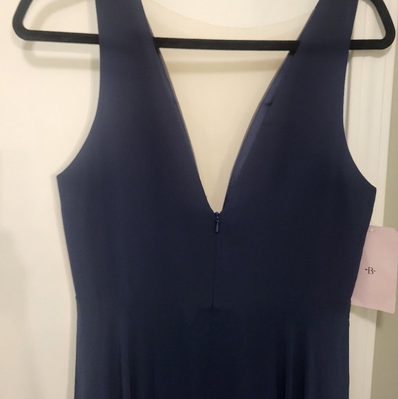 Anthropologie BHLDN /Jenny Yoo Ryan Illusion V Neck Maxi Dress Size 8 Navy Blue - Picture 10 of 14